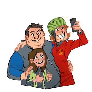 Illustration d'amis visitant Castellane